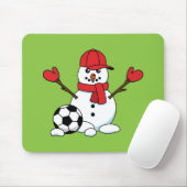 Funny Snowman met Voetbal Muismat (Met muis)