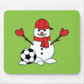Funny Snowman met Voetbal Muismat (Voorkant)