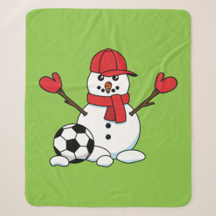 Funny Snowman met Voetbal Sherpa Deken