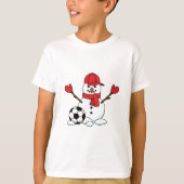 Funny Snowman met Voetbal T-shirt (Voorkant)
