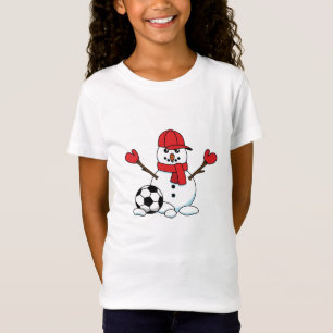 Funny Snowman met Voetbal T-shirt