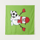 Funny Snowman met Voetbal Wandkleed (Voorkant (horizontaal))