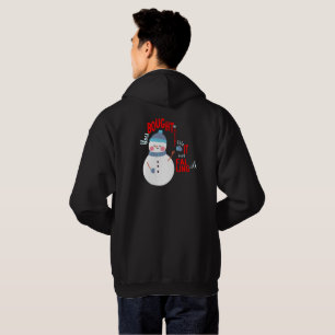 Funny Snowman Mitten Gift Text op Black Hoodie