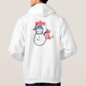 Funny Snowman Mitten Gift Text op White Hoodie (Achterkant)