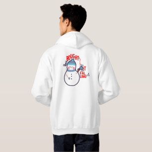 Funny Snowman Mitten Gift Text op White Hoodie