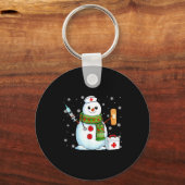 Funny Snowman Nurse Pjs Pajamas Christmas Xmas Wom Sleutelhanger (Voorkant)