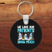 Funny Snowman Nurse We Love Our Patients Snow Much Sleutelhanger (Voorkant)
