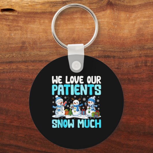 Funny Snowman Nurse We Love Our Patients Snow Much Sleutelhanger (Voorkant)