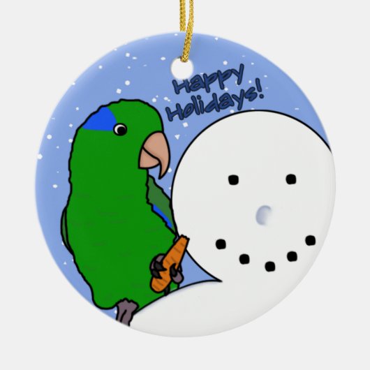 Funny Snowman Parrotlet Ornament (Voorkant)