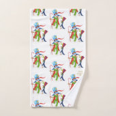 Funny Snowman Penguin Gold Glitter Merry Kerstmis Bad Handdoek (Handdoek)