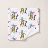 Funny Snowman Penguin Gold Glitter Merry Kerstmis Bad Handdoek (Wasdoekje)