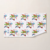 Funny Snowman Penguin Gold Glitter Merry Kerstmis Bad Handdoek (Handdoek)