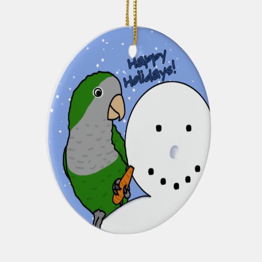 Funny Snowman Quaker Paraket Ornament (Rechts)