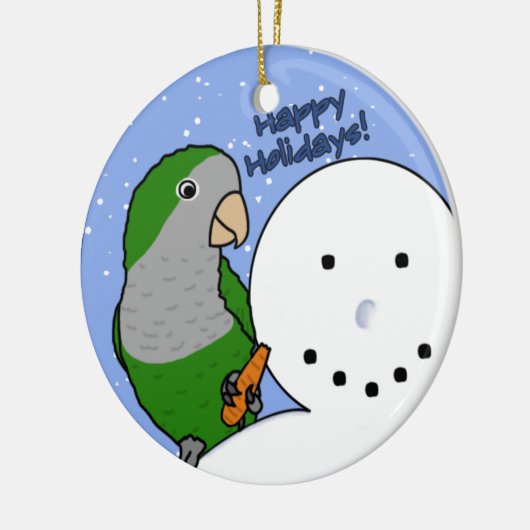 Funny Snowman Quaker Paraket Ornament (Links)