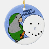 Funny Snowman Quaker Paraket Ornament (Achterkant)