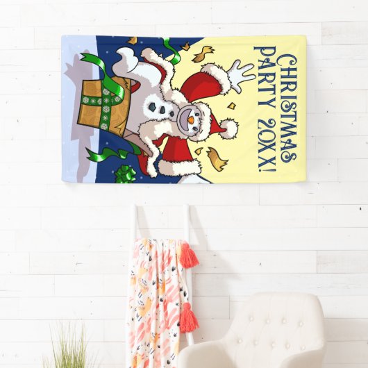 Funny Snowman Santa Christmas Party Add The Year Spandoek (Insitu)