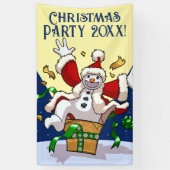 Funny Snowman Santa Christmas Party Add The Year Spandoek (Verticaal)