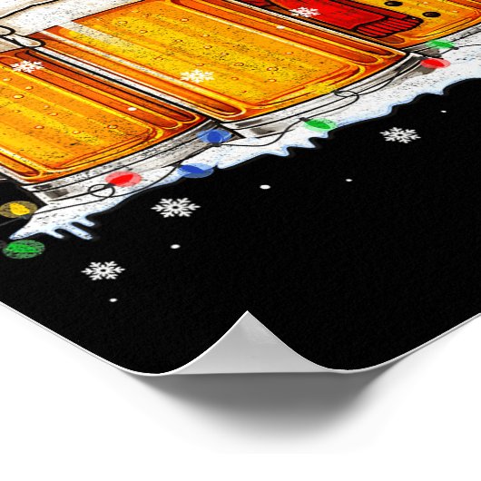 Funny Snowman Santa Hat Drink Christmas Xmas Men  Poster (Hoek)