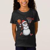 Funny Snowman Santa: Slam Dunk Holidays AI Art T-shirt (Voorkant)
