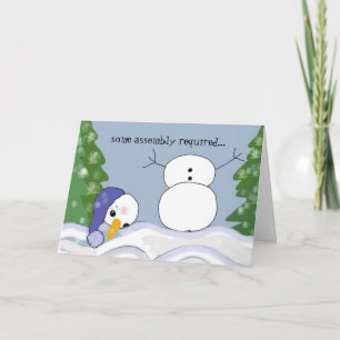Funny Snowman Scene - Assemblage vereist Feestdagen Kaart