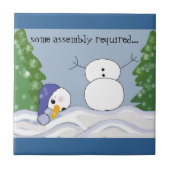 Funny Snowman Scene Tegeltje (Voorkant)