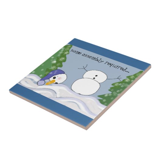Funny Snowman Scene Tegeltje (Zijkant)