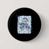 Funny Snowman Snowflake Merry Christmas Xmas Famil Ronde Button 5,7 Cm (Voorkant)