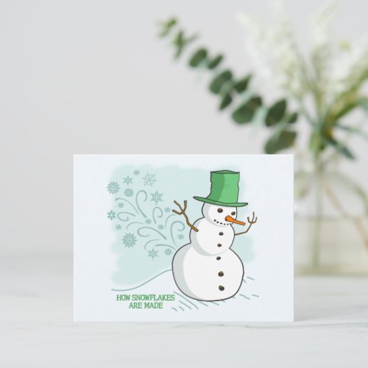 Funny Snowman Snowflakes Briefkaart (Staand voorkant)