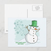 Funny Snowman Snowflakes Briefkaart (Voorkant / Achterkant)