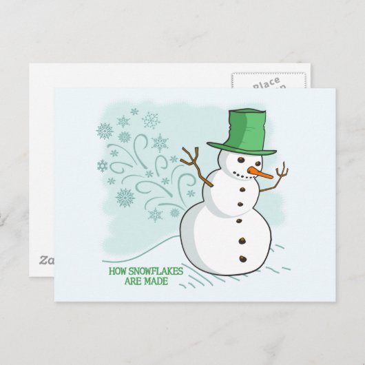 Funny Snowman Snowflakes Briefkaart (Voorkant / Achterkant)