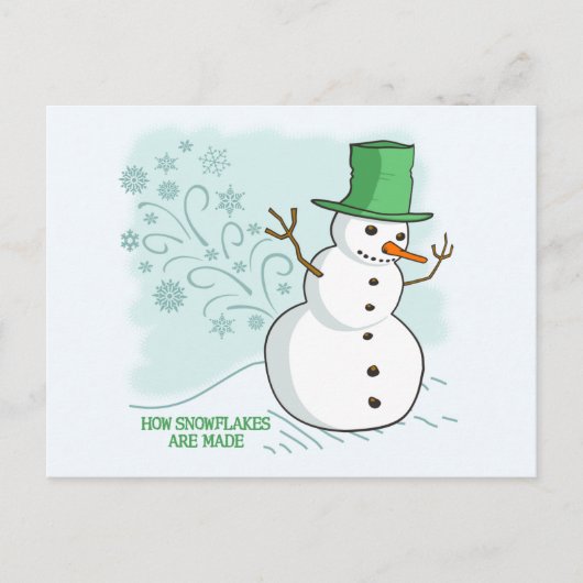 Funny Snowman Snowflakes Briefkaart (Voorkant)