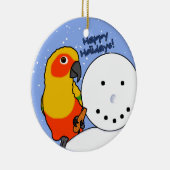 Funny Snowman Sun Conure Ornament (Rechts)