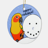 Funny Snowman Sun Conure Ornament (Links)
