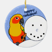 Funny Snowman Sun Conure Ornament (Achterkant)