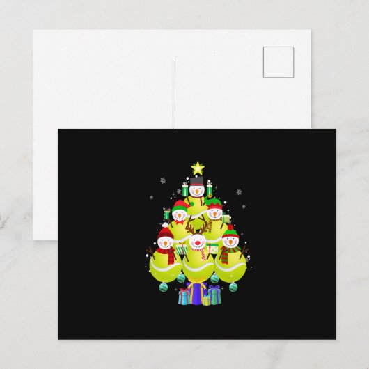 Funny Snowman Tennis - kerstboomversiering Briefkaart (Voorkant / Achterkant)