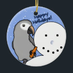 Funny Snowman Timneh African Gray Ornament<br><div class="desc">Grappig Timneh African Grey ornament! De kleurrijke papegaai zit op de schouder van een sneeuwman,  waarbij de arme sneeuw zijn wortelneus in zijn voet is,  waar hij op heeft geknibd. De tekst luidt: "Prettige feestdagen!" Hilarious papegaaien zien er perfect uit op de kerstboom van de vogelliefhebber.</div>