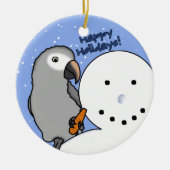 Funny Snowman Timneh African Gray Ornament (Voorkant)