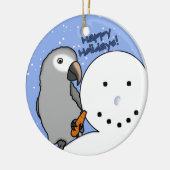 Funny Snowman Timneh African Gray Ornament (Links)