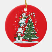 Funny Snowman Tree Decorating Ornament (Voorkant)