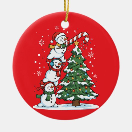 Funny Snowman Tree Decorating Ornament (Voorkant)