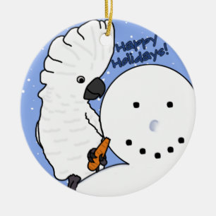 Funny Snowman Umbrella Cockato Ornament