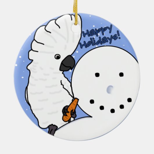 Funny Snowman Umbrella Cockato Ornament (Achterkant)