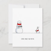Funny Snowman vs Rabbit Christmas  Feestdagenkaart (Voorkant)