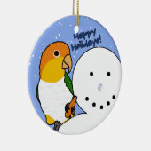 Funny Snowman White Bellied Caique Ornament (Rechts)