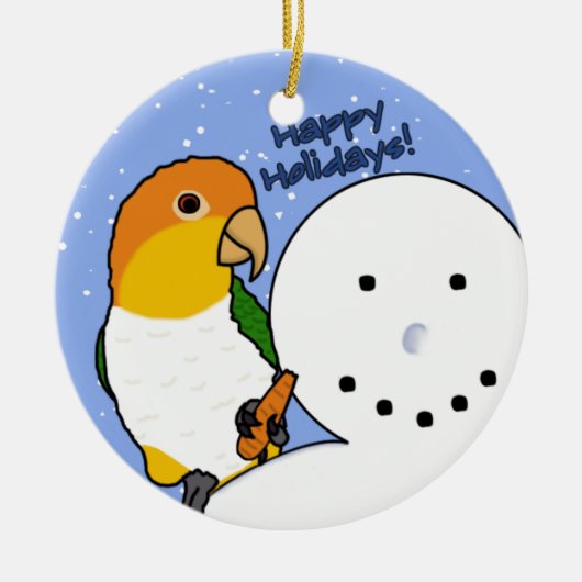 Funny Snowman White Bellied Caique Ornament (Voorkant)