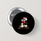 Funny Snowman Wine Christmas Holiday  Ronde Button 5,7 Cm (Voorkant /achterkant)