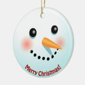 Funny Snowman wordt geconfronteerd met een Cartoon Keramisch Ornament (Links)