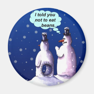 Funny Snowmen Cartoon Magneet