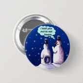 Funny Snowmen Cartoon Ronde Button 5,7 Cm (Voorkant /achterkant)