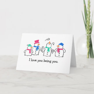 Funny Snowmen Feestdagen Kaart